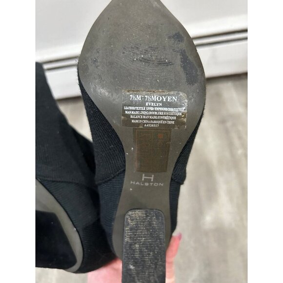 H By Halston Evelyn Sock Boot Ankle Bootie Point Toe Heel Black Women’s Size 7.5 - Picture 6 of 8